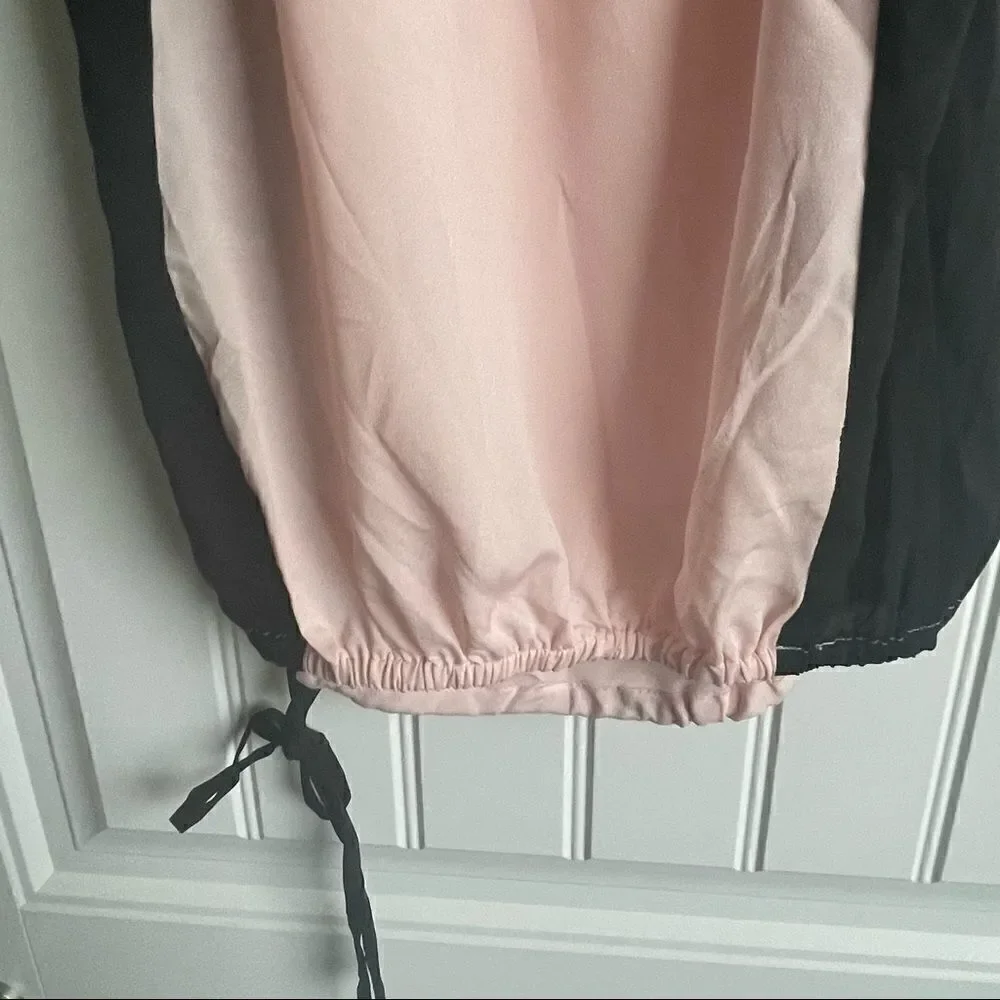 2/$22 New York & Company Pink & Black Tank Top w/Drawstring Tie; SZ XS; BNWT